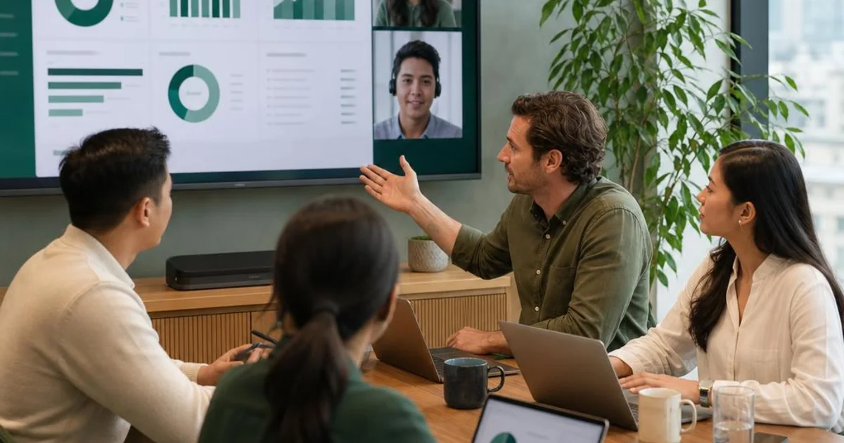 Australian and Filipino team reviewing offshore hire performance data together